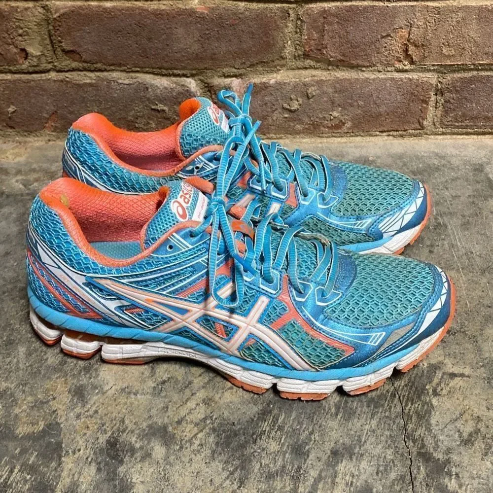 ASICS GT-2000 2 Blue/Orange Women’s Running Athletic Shoes Size 9